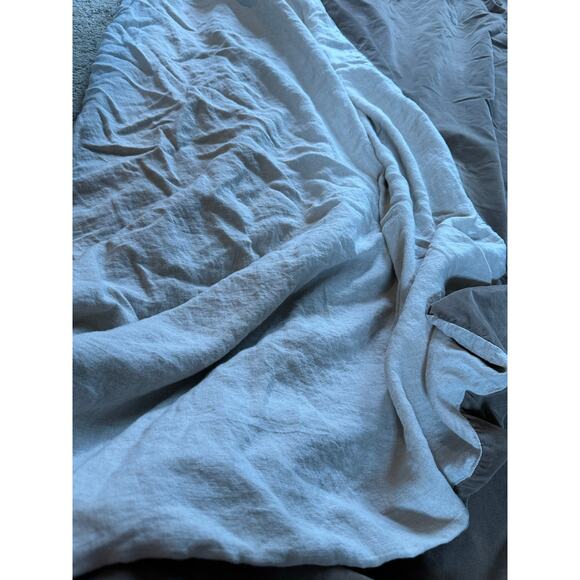 Williams-Sonoma Home Velvet Linen Duvet Cover Full Queen taupe beige brown - Picture 11 of 15